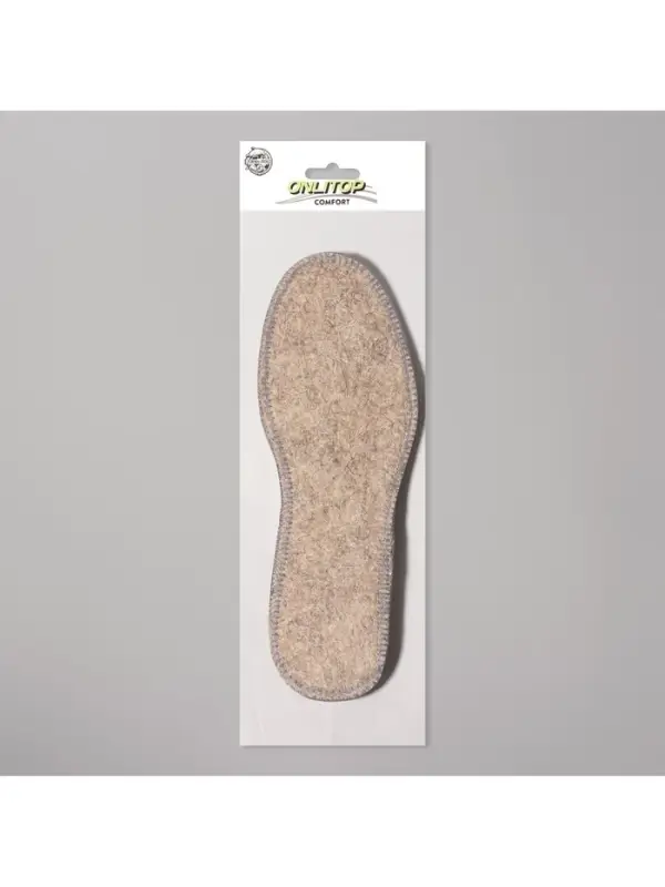 Стельки для обуви, утеплённые, двухслойные, фольгированные, окантовка, р-р RU 37 (р-р Пр-ля 39), 24.5 см, пара, серые