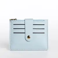 Картхолдер с монетницей на молнии, цвет голубой