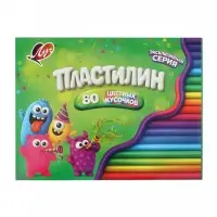 Пластилин 80цв (40цв классический+40цв восковой) 690г Луч, со стеком