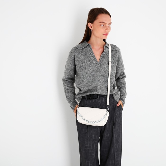 Сумка-мессенджер на магните, цвет белый Сумка-мессенджер на магните, цвет белый