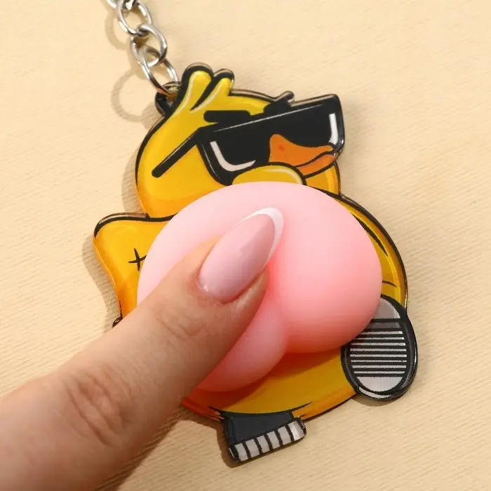 Брелок мялка для ключей «Крутая утка» 4.6 х 7 см