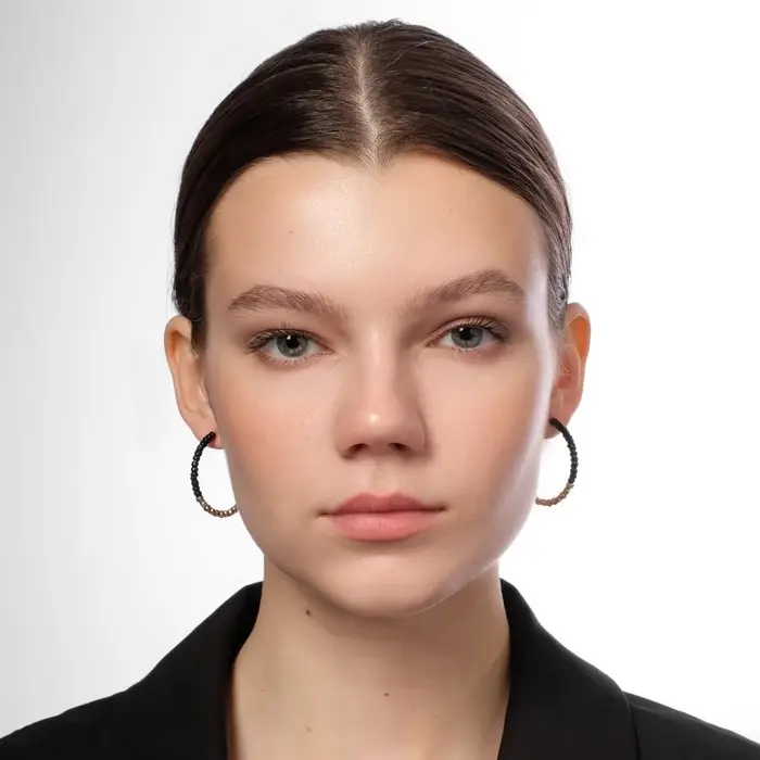 Серьги набор 8 пар «Ночь» кольца, цвет чёрно-белый в золоте, d=4 Серьги набор 8 пар «Ночь» кольца, цвет чёрно-белый в золоте, d=4