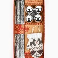 Подарочный набор &laquo;Удачного Нового года!&raquo;, в наборе 2 свечи, 4 шарика, ёлочная игрушка