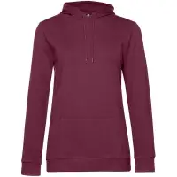 Толстовка с капюшоном женская Hoodie, бордовая, размер XS