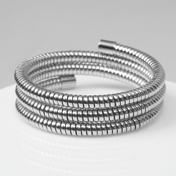 Браслет-пружинка «Рельеф» 3 ряда, цвет серебро, d=6,5 см Браслет-пружинка «Рельеф» 3 ряда, цвет серебро, d=6,5 см