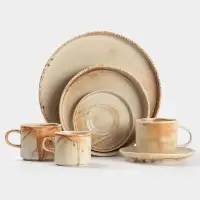 Тарелка глубокая Magistro Organic brown, 1 л, 25.2&times;25&times;5.3 см, фарфор, бежевая