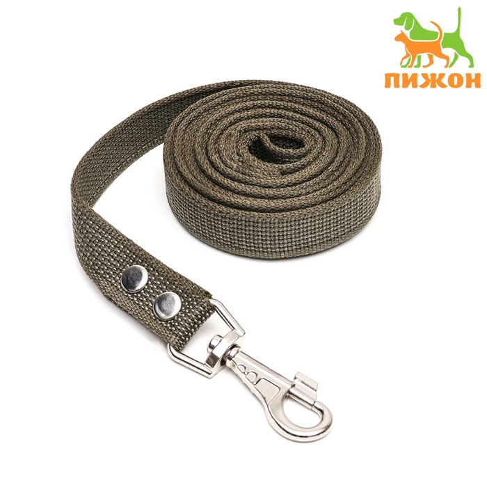 Поводок брезентовый 3 м х 2,5 см, тёмно-зелёный Поводок брезентовый 3 м х 2,5 см, тёмно-зелёный