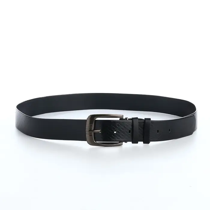 Ремень мужской, ширина 3.5 см, винт, один прокол, пряжка металл, чёрный