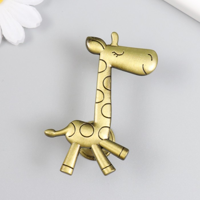 Ручка для шкатулки металл Ручка для шкатулки металл "Жираф" бронза 7,7х5,5х2,3 см