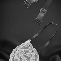 Лямки для бюстгальтера, силиконовые, фурнитура пластик, 1 см, 37 см, пара, прозрачные