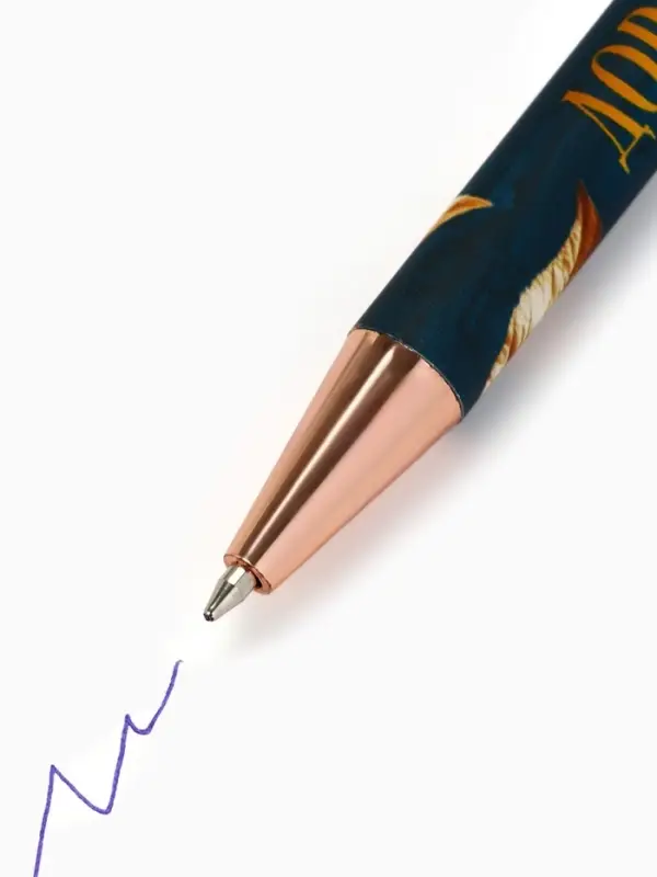 Ручка шариковая, синяя паста, автоматическая, 0.7 мм, пластик, софт-тач &laquo;Дорогому учителю&raquo;