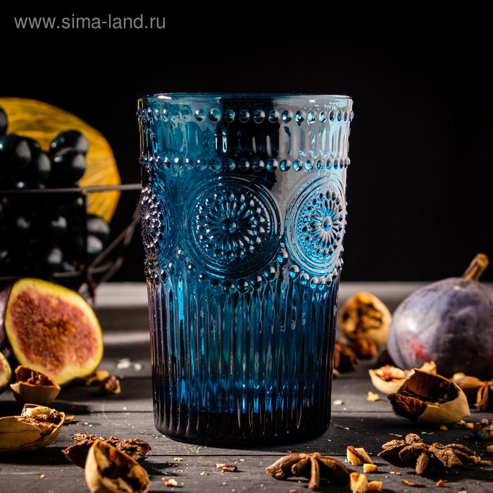 Набор стаканов стеклянных Magistro «Ларго», 350 мл, 6 шт, цвет синий Набор стаканов стеклянных Magistro «Ларго», 350 мл, 6 шт, цвет синий