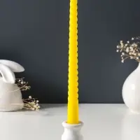 Свеча витая 25 см, 57 г, 5 ч, жёлтый