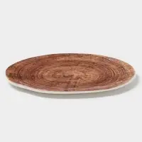 Блюдо для подачи Magistro Wood, 16&times;14&times;0.6 см, фарфор, коричневое