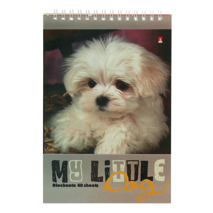 Блокнот А5, 40 листов на гребне Блокнот А5, 40 листов на гребне "Собаки", обложка ламинированный картон, блок 55 г/м2, МИКС