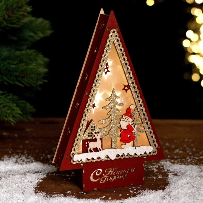 Новогодний декор с подсветкой «С новым годом» 14 × 4 × 22,5 см Новогодний декор с подсветкой «С новым годом» 14 × 4 × 22,5 см