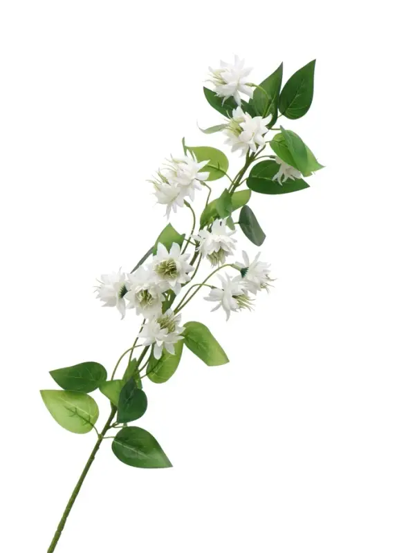 Цветы искусственные "Клематис Эллен" d-5 см 96 см, белый