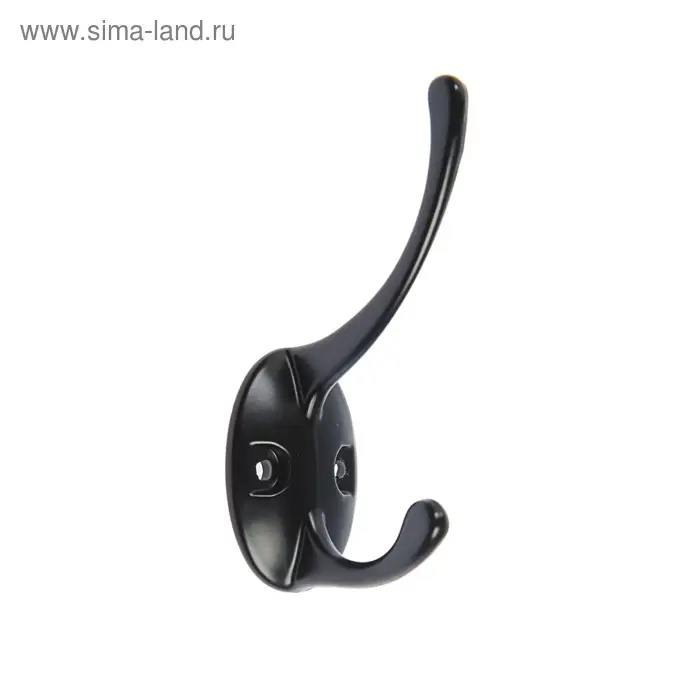 Крючок мебельный ТУНДРА TKd=002 LIGHT, двухрожковый, черный Крючок мебельный ТУНДРА TKd=002 LIGHT, двухрожковый, черный