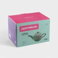 Заварочный чайник Доляна &laquo;Винтаж&raquo;, 1.1 л, керамика, бирюзовый