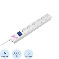 Сетевой фильтр Power Cube 5м (6 розеток) 16А белый(SPG(5+1)-16B-5М)