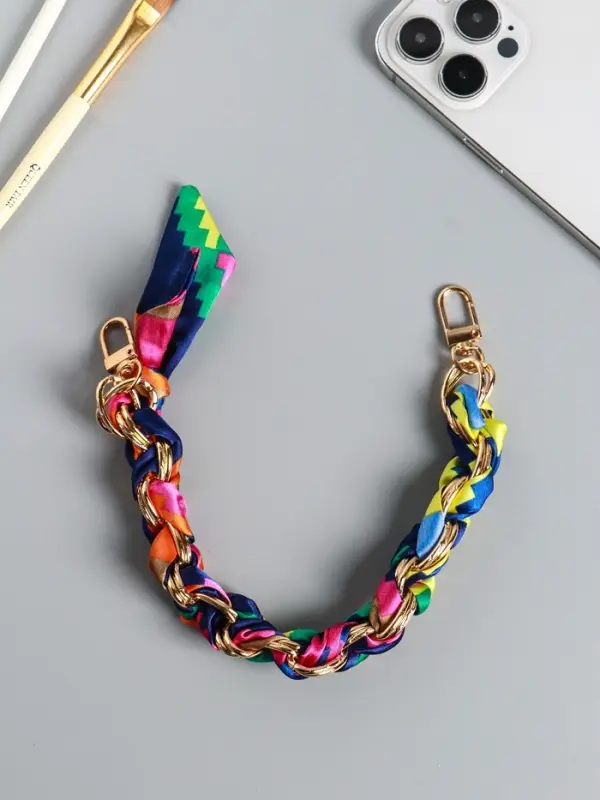 Брелок на 2 карабинах Брелок на 2 карабинах "Платок и цепочка" яркий 20х10х1,7 см