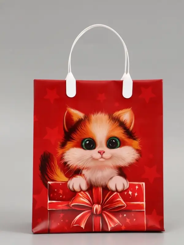 Пакет "Котенок", мягкий пластик, 23 x 27 см, 150 мкм
