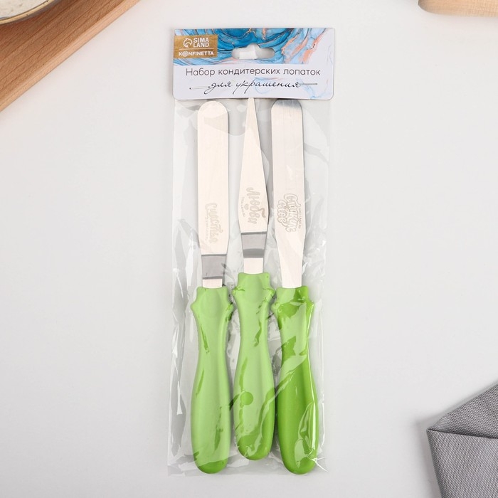 Набор лопаток кондитерских «Сладких слов», 23 см х 8.5 см х 2.5 см 3 шт Набор лопаток кондитерских «Сладких слов», 23 см х 8.5 см х 2.5 см 3 шт