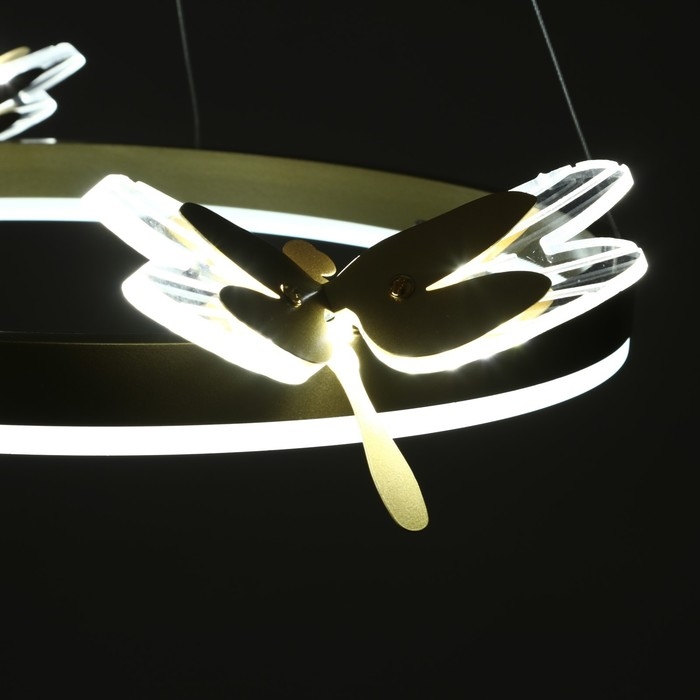 Люстра "Стрекоза" LED 48Вт 3000-6000К золото 52х52х80 см BayerLux