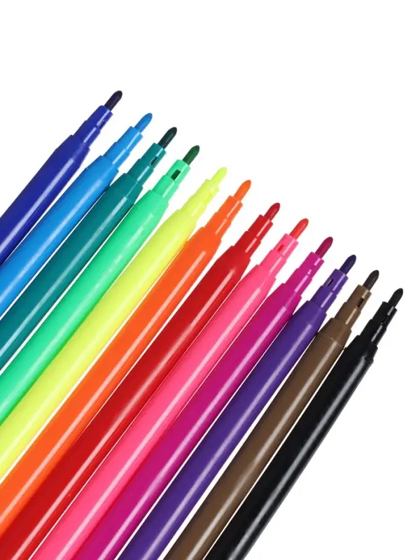 Фломастеры 12 цветов, вентилируемый колпачок, блистер