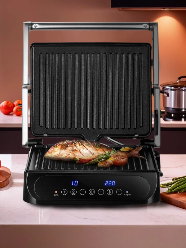 Электрогриль для дома со съемными панелями КТ-3697 - 2000 Вт Электрогриль для дома со съемными панелями КТ-3697 - 2000 Вт