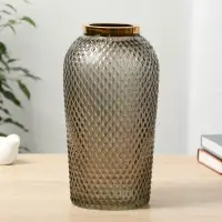 Ваза для цветов &laquo;Киркинес&raquo;, 2.5 л, d=8.5 см, 26&times;13 см, стекло, дымчатый