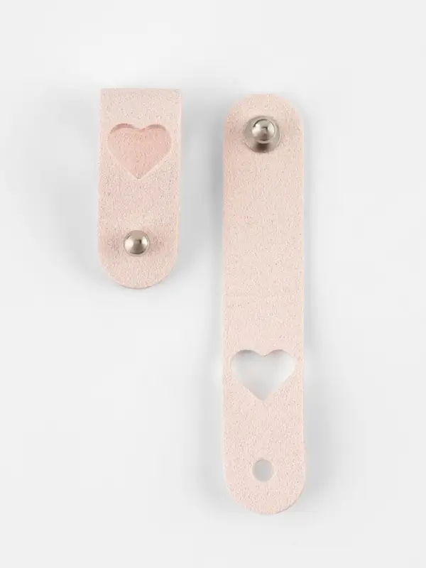 Бирка с кнопкой &laquo;Сердце&raquo; TEIRA, 8&times;1.5 см, 10 шт., нежно-розовая