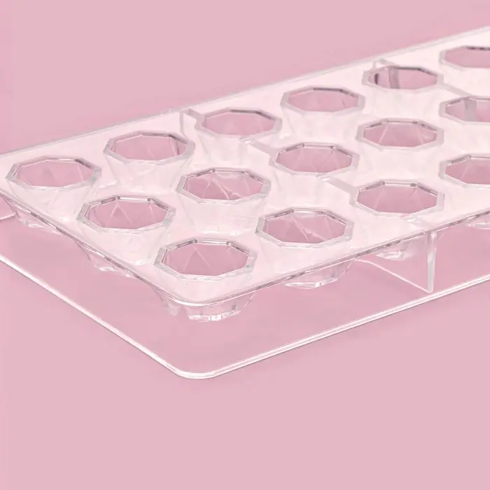 Форма для конфет и шоколада KONFINETTA &laquo;Бриллиант&raquo;, 27.5&times;13.5 см, 21 ячейка d=2.5 см, пластик, прозрачная