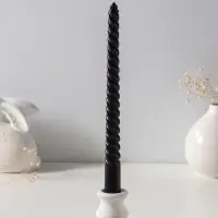 Набор свечей витых 25 см, 2 шт., 57 г, 5 ч, чёрный