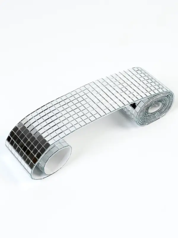 Зеркальная мозаика, самоклеящаяся, 4 см &times; 1 м, серебро