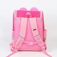 Ранец с эргономичной спинкой квадратный с доп. элементами "Мишка"