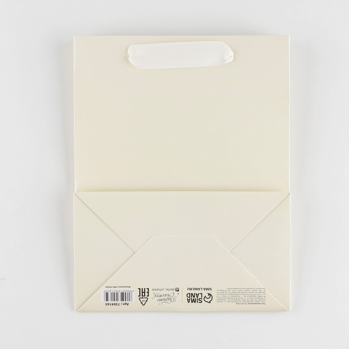 Пакет подарочный ламинированный, упаковка, «Молочный», MS 18 х 23 х 10 см