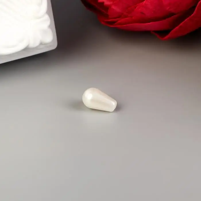 Бусины для творчества пластик «Вытянутый жемчуг» набор 15 г 1×0.8 см