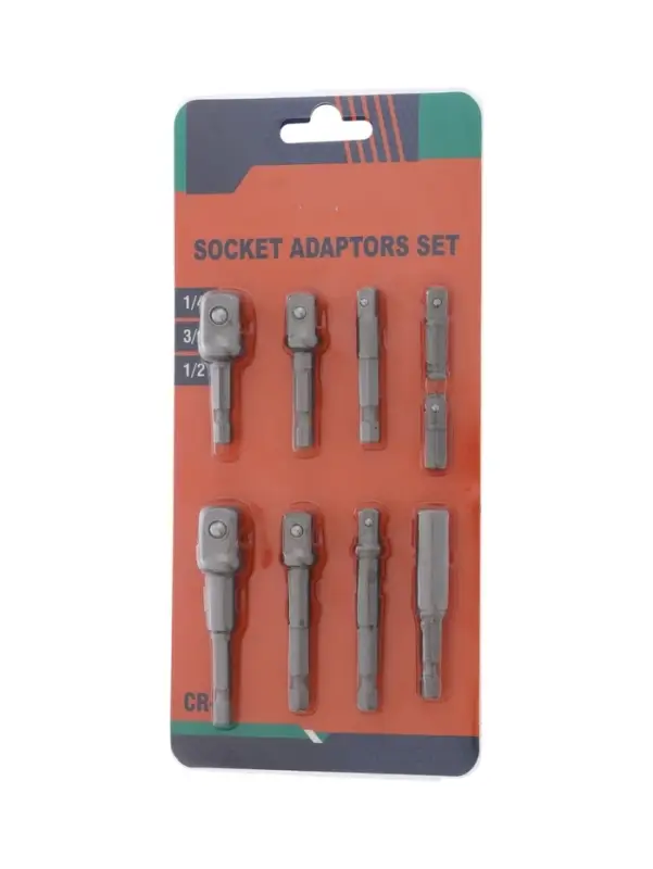 Набор адаптеров для бит и торцевых головок ТУНДРА, 1/4" 3/8" 1/2", 25 - 70 мм, 9 шт.