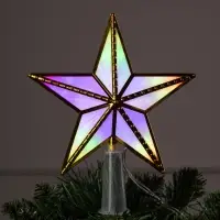 Светодиодная верхушка на ёлку &laquo;Звезда золотистая&raquo;, 15 см, 10 LED, 220 В, свечение мульти