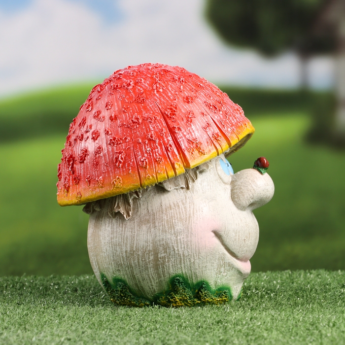 Садовая фигура  Садовая фигура "Гриб рожица толстый" 21х18см