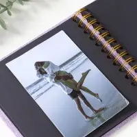 Фотоальбом 20 листов на спирали "Фотоаппарат. Фиолет" текстиль, чёрный картон 17,5х17,5 см   1097143