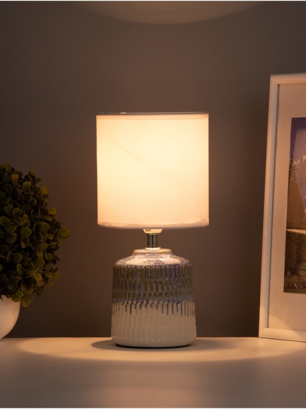 Лампа настольная Лампа настольная "Ичиго" 1х40Вт Е14 синий/серый 13х13х25см