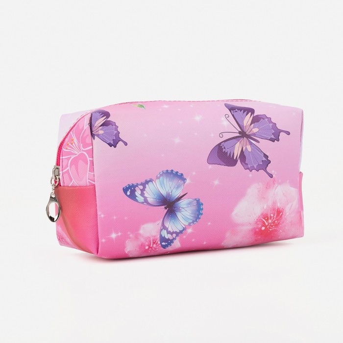 Косметичка дорожная на молнии, цвет розовый