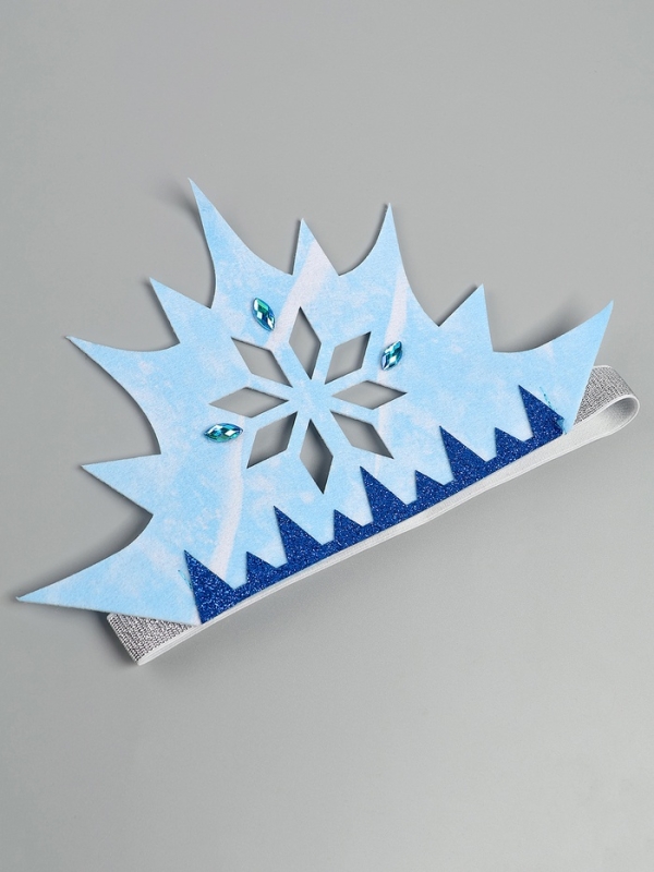 Карнавальный костюм  Карнавальный костюм "Снежная принцесса" рост 104-134 см, платье, чокер, корона, палочка