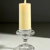 Подсвечник стекло на 1 свечу "Бокал на ножке" прозрачный 8,5х8,5х9 см