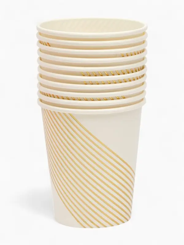 Набор стаканов белый с золотом 250 мл (10 шт) Набор стаканов белый с золотом 250 мл (10 шт)