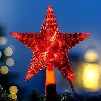 Светодиодная верхушка на ёлку &laquo;Звезда красная&raquo;, 16 см, 10 LED, 220 В, свечение красное