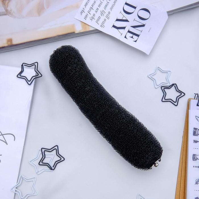 Валик на кнопке для создания пучка 4,5х17 см, чёрный Валик на кнопке для создания пучка 4,5х17 см, чёрный