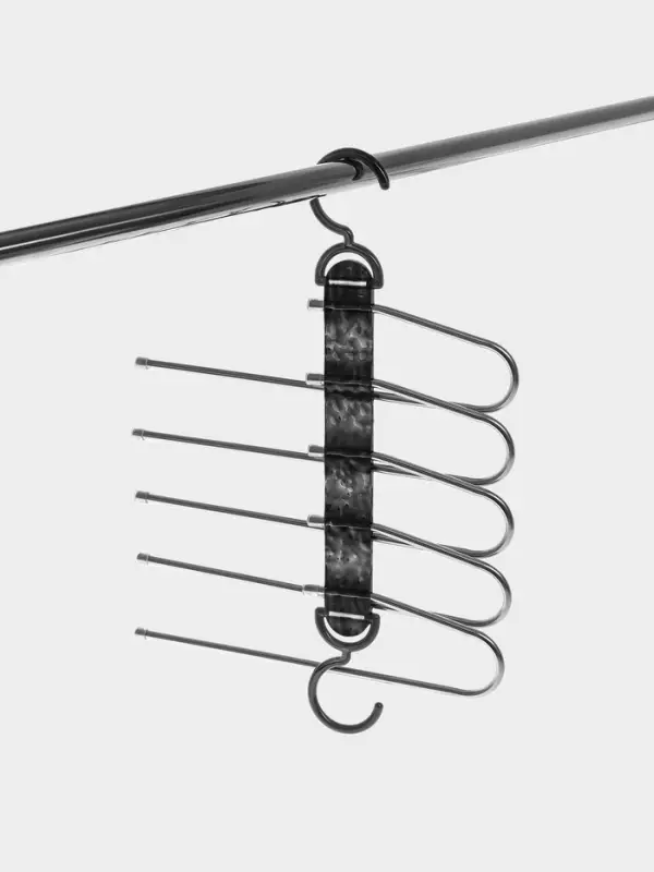Вешалка для брюк многоуровневая, трансформер, 30.5&times;32&times;7.5 см, 5 уровней, прозрачная чёрная
